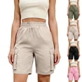thumbnail image 1 of Women's 7'' Hiking Shorts Lightweight Athletic Golf Cargo Shorts with Zipper Pockets Quick Dry Summer Khaki XXL, 1 of 6