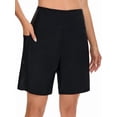 thumbnail image 1 of Women's 6.9" Swim Board Shorts, High Waisted with Liner & Pockets, Quick Dry, 1 of 7