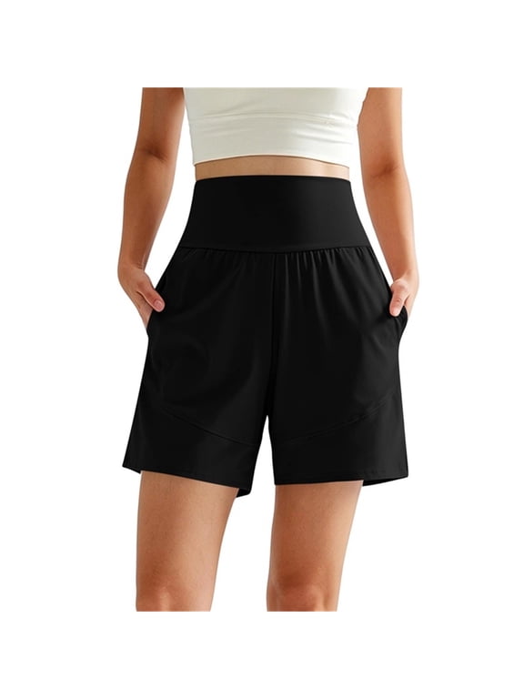 Women's 7" Running Athletic Shorts with Liner Workout Zipper Pocket | Lightweight, Quick Dry, 4-Way Stretch, Soft, High Waisted, Split Leg, Gym, Walking, Summer Casual Wear, Womens Shorts