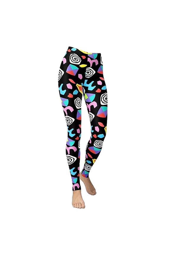 Women's 80s Leggings Artistic Splash Printed Buttery Soft Stretchy Pants Accessories for Women Summer Leggings - L