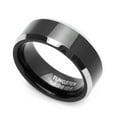 thumbnail image 1 of Women's 8MM Comfort Fit Tungsten Carbide Wedding Band Black Finished Flat Ring (7 to 14), 13, 1 of 3