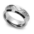 thumbnail image 1 of Women's 8MM Comfort Fit Tungsten Carbide Wedding Band Celtic Dragon Engraved Concaved Ring (7 to 14), 11, 1 of 3