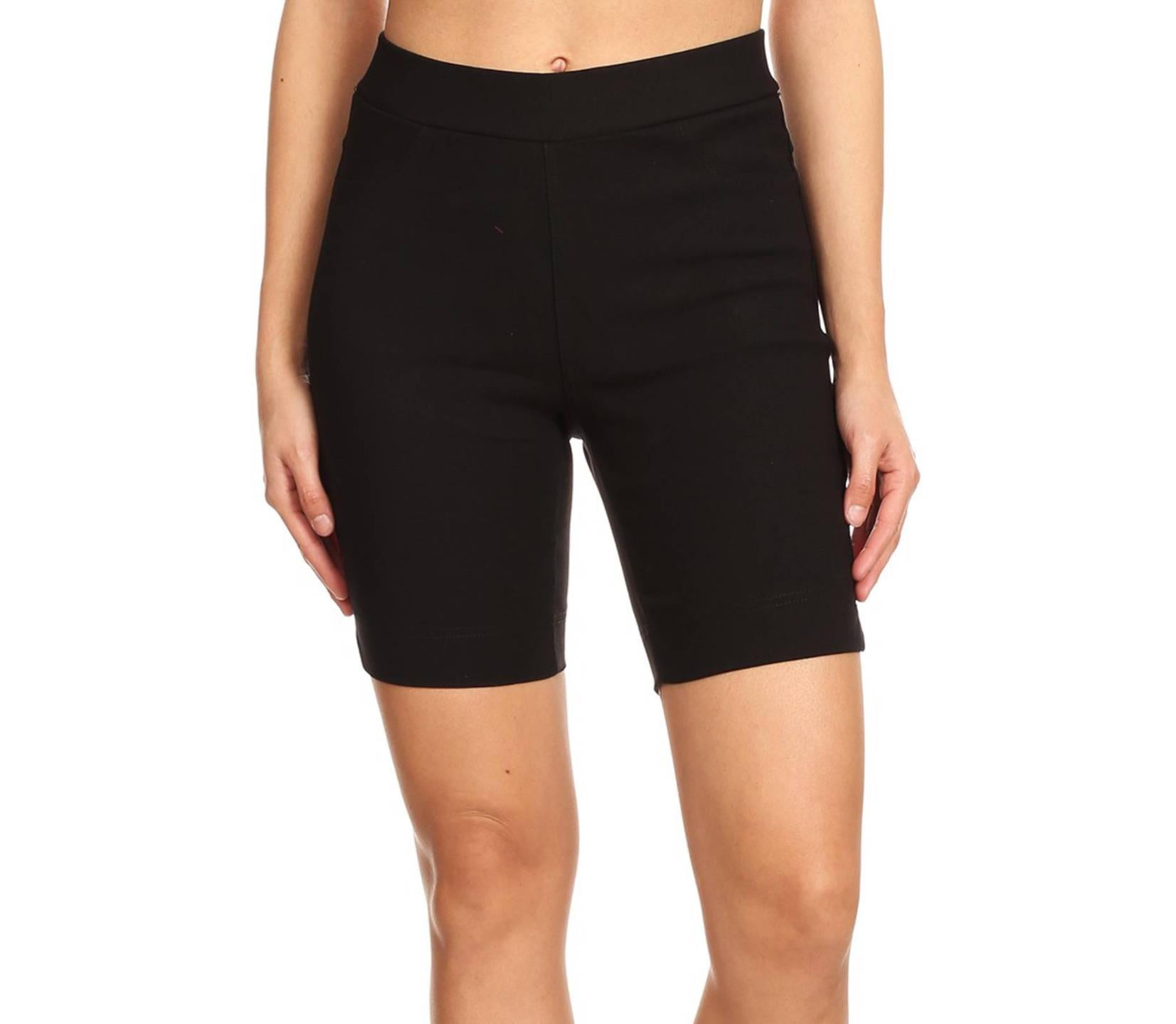 Women's 9" Bermuda Shorts Jean Style Pull On Cotton Blended Stretch Casual Short With Slit