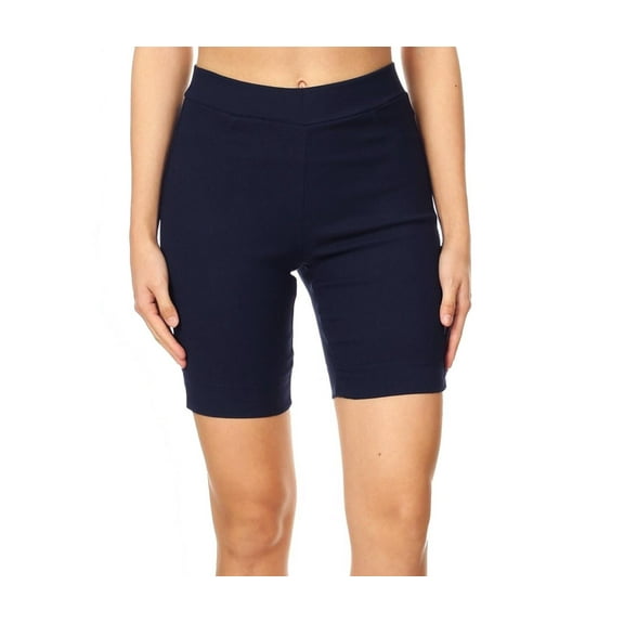 Women's 9" Bermuda Shorts Jean Style Pull On Cotton Blended Stretch Casual Short With Slit