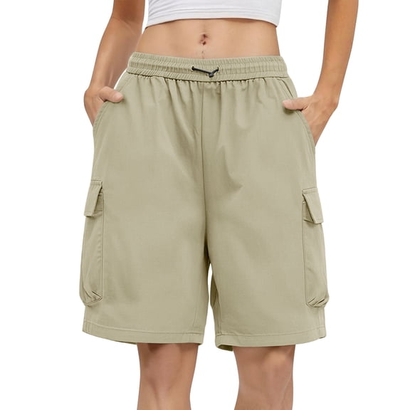 Women's 9" Hiking Cargo Shorts Quick Dry Lightweight Summer Shorts for Camping Travel Golf 6 Pockets