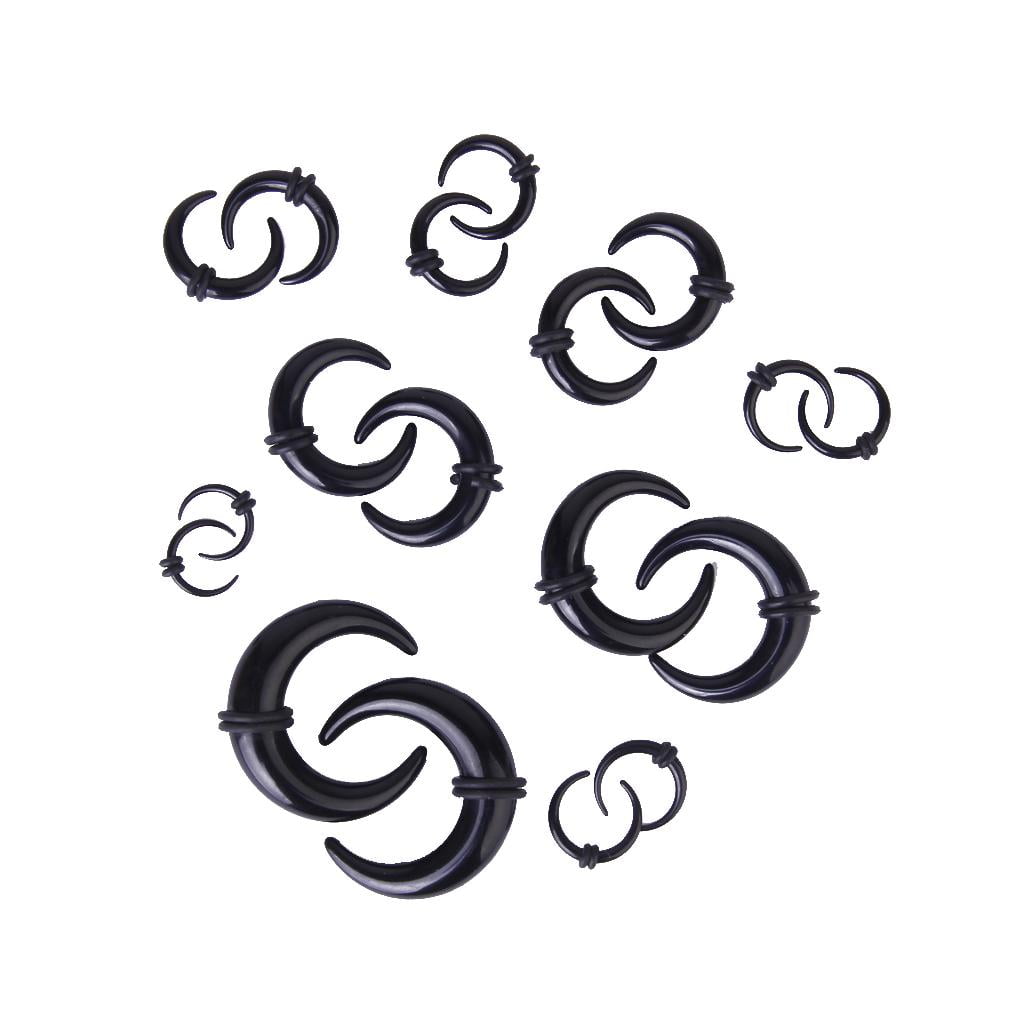Women s 9 Pairs Set 14G 00G Ear Gauges Spiral Long 1.6 10mm