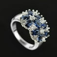 thumbnail image 1 of Women's 925 Silver Plated Inlaid Zircon Gem Ring, 1 of 2