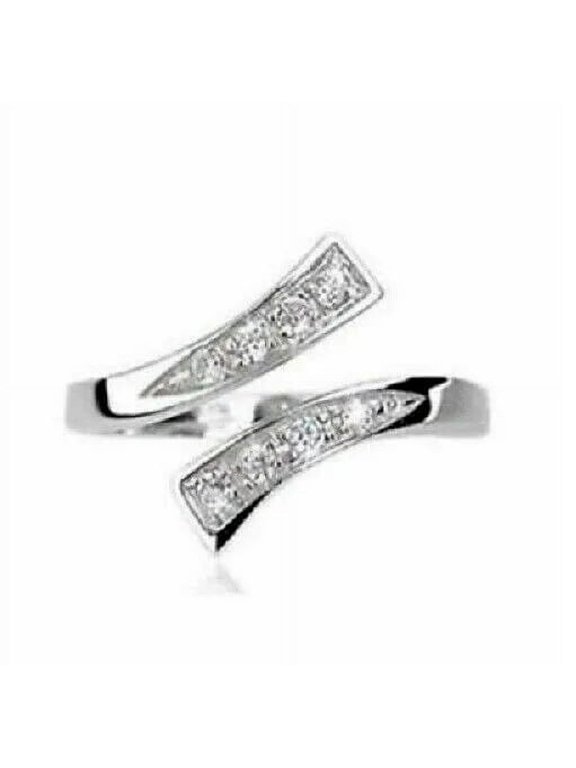Women's 925 Sterling Silver Adjustable Toe Ring 1 Ct Round Cut Lab Created Diamond
