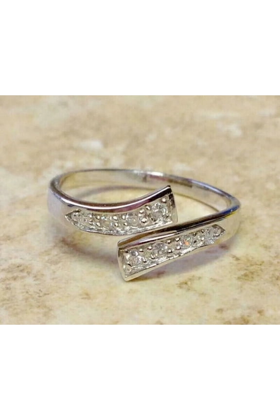 Women's 925 Sterling Silver Adjustable Toe Ring 1 Ct Round Cut Simulated Diamond