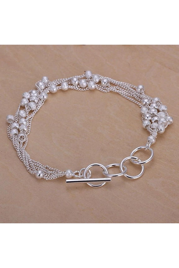 Women's 925 Sterling Silver Bracelet Adjustable Size 7-8 Inches 1.5mm Toggle L1