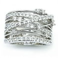 thumbnail image 1 of Women's 925 Sterling Silver Crossover Two-tone Engagement Wedding Band Rings, 1 of 2