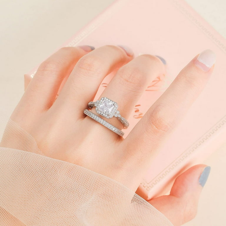 Female cubic zirconia wedding bands deals