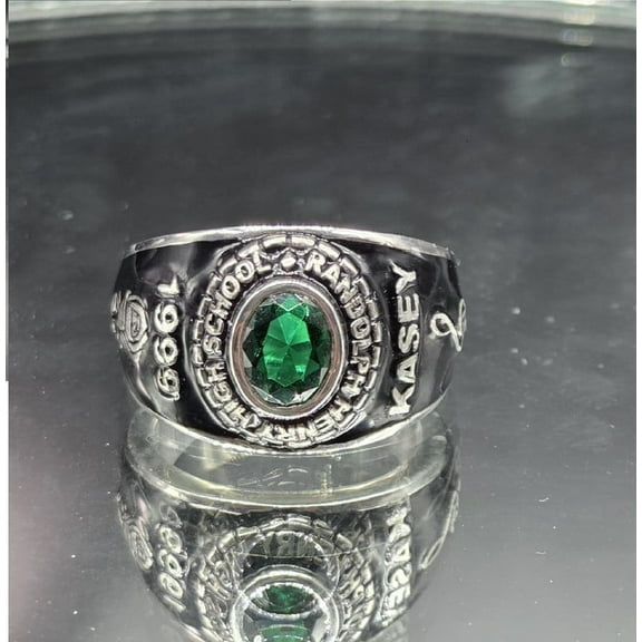 Women's 925 Sterling Silver Custom High School Class Ring for College & University Students, Graduation Ring for Him