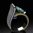 thumbnail image 1 of Women's 925 Sterling Silver Emerald Amethyst Engagement Wedding Rings, 1 of 1