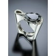 thumbnail image 1 of Women's 925 Sterling Silver Irregular High Carbon Black Diamond Ring, 1 of 2