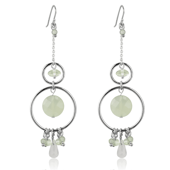 Women's 925 Sterling Silver Jade Green Multicolor Dangle & Drop Earrings