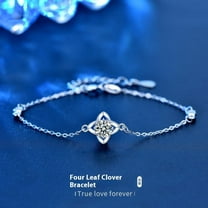 Women's 925 Sterling Silver Moissanite Clover Bracelet