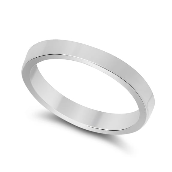 Women's .925 Sterling Silver Nickel Free High-Polished Silver Wedding Band Ring, Size 13