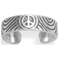 thumbnail image 1 of Women's .925 Sterling Silver Oxidized Peace Sign Toe Ring, 1 of 1