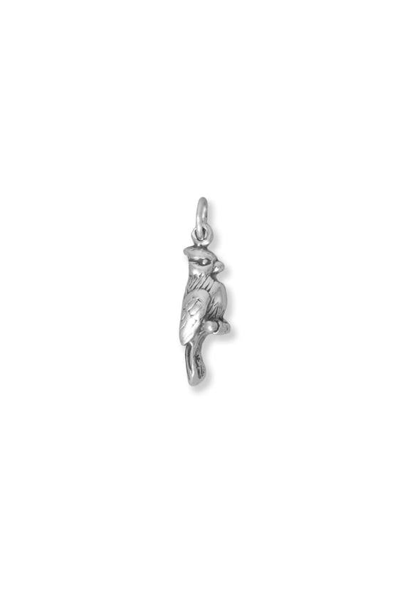 Women's .925 Sterling Silver Pretty Cardinal Bird Charm