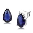 thumbnail image 1 of Women's 925 Sterling Silver Rhodium CZ Clear Blue Earrings, 1 of 4