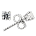 thumbnail image 1 of Women's 925 Sterling Silver Rhodium CZ Clear Round Achromatic Earrings, 1 of 2