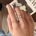 thumbnail image 1 of Women's 925 Sterling Silver Ring, Simple Geometric Hollow Design, Wide Band, Polished Finish, Fashion Index Finger Ring, 1 of 5