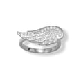 thumbnail image 1 of Women's .925 Sterling Silver Sideways CZ Wing Ring, 1 of 1