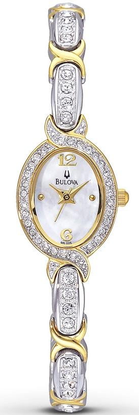 Women's 98L005 Swarovski Crystal Two Tone Bracelet Watch