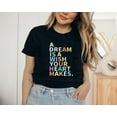 thumbnail image 1 of Women's A Dream is A Wish Your Heart Makes T-Shirt Women Funny Letter Print Shirts Castle T-shirt Cute Graphic Short Sleeve Tee Topss Tops Black, 1 of 4