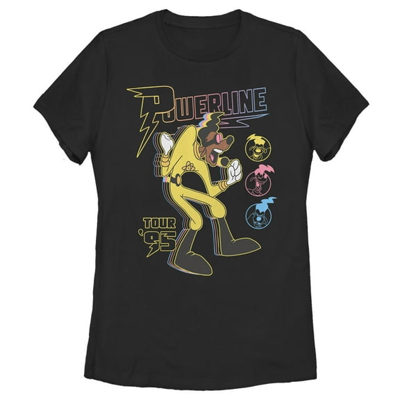 Women's A Goofy Movie Powerline Tour '95 Graphic Tee Black X Large