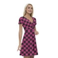 thumbnail image 1 of Women’s A Line Abstract Summer Dress, Retro Triangle Arrangement, Cross Wrap V Neck, 6 Sizes, by Ambesonne, 1 of 2
