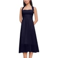 thumbnail image 1 of Women's A-Line Cocktail Dress, Sexy Criss Cross Backless Party Dresses, Flattering Ruched Waist French Square Neck Summer Wedding Guest Midi Gown, 1 of 4