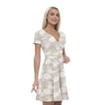 thumbnail image 1 of Women’s A Line Cream Summer Dress, Retro Triangle Arrangement, Cross Wrap V Neck, 6 Sizes, by Ambesonne, 1 of 2
