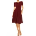 thumbnail image 1 of Moa Collection Women's A-Line Dress Puff Sleeves and Keyhole Front Casual Chic with Side Pock, 1 of 6