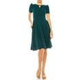 thumbnail image 1 of Moa Collection Women's A-Line Dress Puff Sleeves and Keyhole Front Casual Chic with Side Pock, 1 of 6