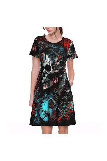 band t shirt dress Vintage T-Shirt COTTONDresses Length Garbage Band Graphic T-Shirt Dress