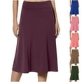 thumbnail image 1 of Women's A-Line Elastic High Waist Flare Work Midi Knee Length Stretchy Skirt Womens Spring/Summer Pull On High Waist Office Knee Length Pencil Skirts, 1 of 6