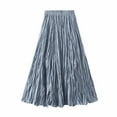 thumbnail image 1 of Women’s A-Line Maxi Skirts Casual Elastic High Waist Flowy Swing Pleated Skirts Beach Trendy Long Skirt, 1 of 7