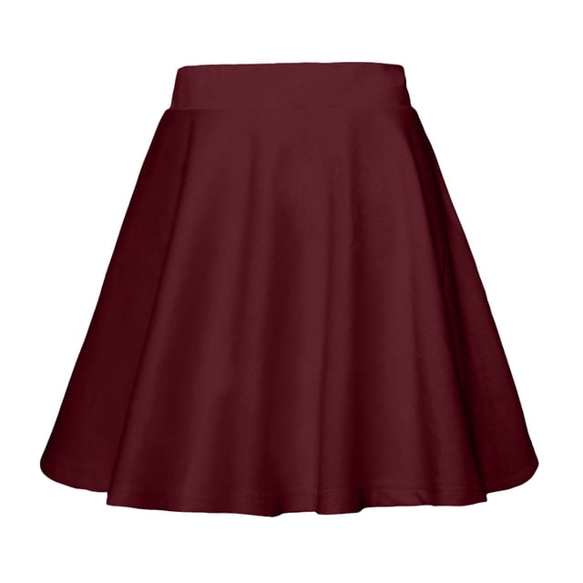 Women's A-Line Mini Skirt Casaul Solid Color Elastic Waist Short Skirt for Spring and Summer, Size S-2XL