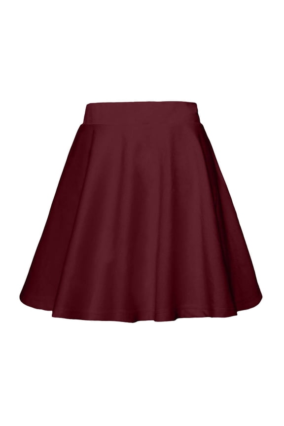 Women's A-Line Mini Skirt Casaul Solid Color Elastic Waist Short Skirt for Spring and Summer, Size S-2XL