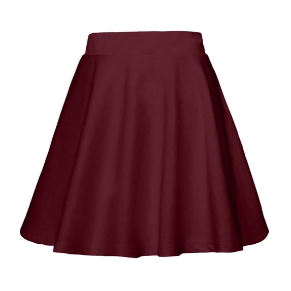 Women's A-Line Mini Skirt Casaul Solid Color Elastic Waist Short Skirt for Spring and Summer, Size S-2XL
