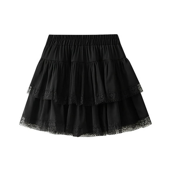 Women's A Line Pleated Long Tutu Skirt Ruffle Mesh Calf Length Chiffon High Waist Elegant Flowy Feminine Skirt