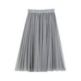 thumbnail image 1 of Women's A Line Pleated Skirt Chiffon High Waist Mid Long Tutu Ruffle Mesh Flowy, 1 of 2