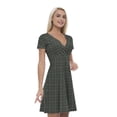 thumbnail image 1 of Women’s A Line Polka Dots Summer Dress, Mosaic Style Round Forms, Cross Wrap V Neck, 6 Sizes, by Ambesonne, 1 of 2