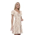 thumbnail image 1 of Women’s A Line Rhombus Print Summer Dress, Retro Triangle Arrangement, Cross Wrap V Neck, 6 Sizes, by Ambesonne, 1 of 2