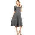 thumbnail image 1 of Women's A-Line Short Sleeve Jersey Knit Relaxed Fit Dress, 1 of 5