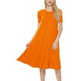thumbnail image 1 of Women's A-Line Short Sleeve Loose Fit Jersey Knit Solid Midi Maternity Dress S-3XL, 1 of 3