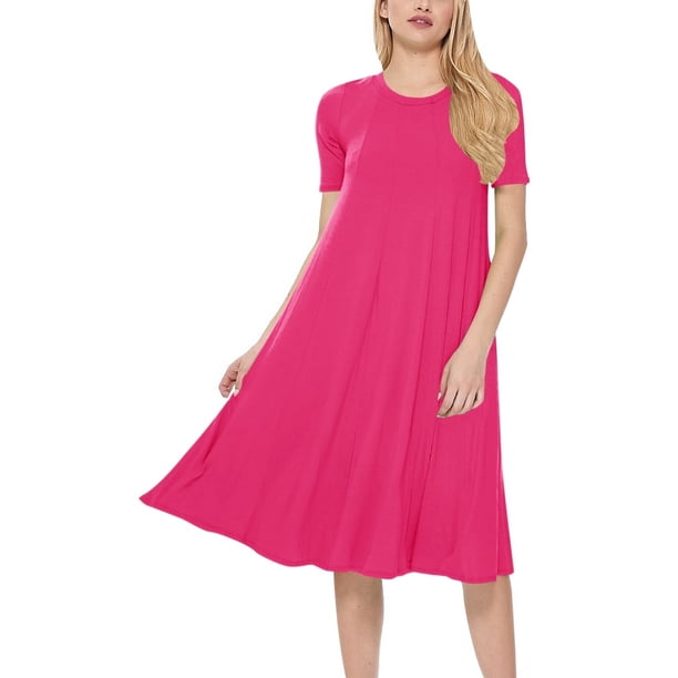 Women's A-Line Short Sleeve Loose Fit Jersey Knit Solid Midi Maternity Dress  S-3XL - Walmart Business Supplies