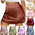 thumbnail image 1 of Women's A Line Skirt Skirt High Waist Zipper Satin Ribbon Lined Skirt Skirt Leopard Skirt, 1 of 9